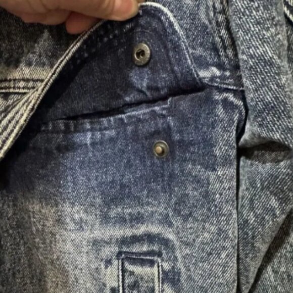 Vintage Urban Equipment Retro Acid Washed Blue Denim Jacket Mens Large / XL - Picture 6 of 16